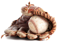 baseball mitt holding ball