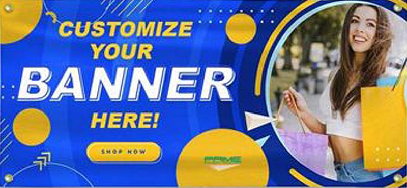 Sample Tradeshow banner with message and images.